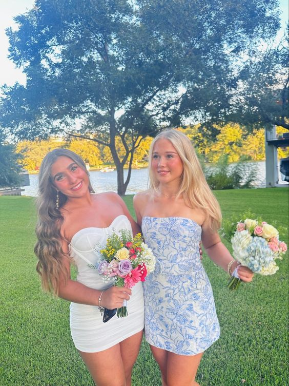 Cocktail Dress Strapless Short Homecoming Dresses