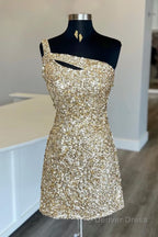 Royal Blue Open Back One Shoulder Tight Sequins Homecoming Dresses