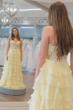 Royal Blue Prom Dress Chiffon Sweetheart Ruffle Tiered Long Prom Dress