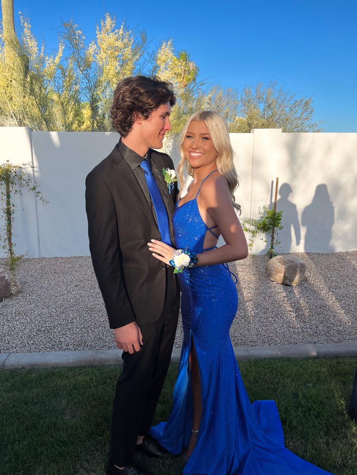Royal Blue Prom Dress Long Prom Dresses With Slit Secondary image