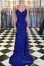 Royal Blue Sequin Mermaid Prom Dresses