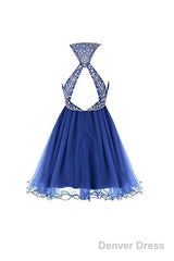 Royal Bule Tulle Homecoming Dresses  Short Prom Gowns