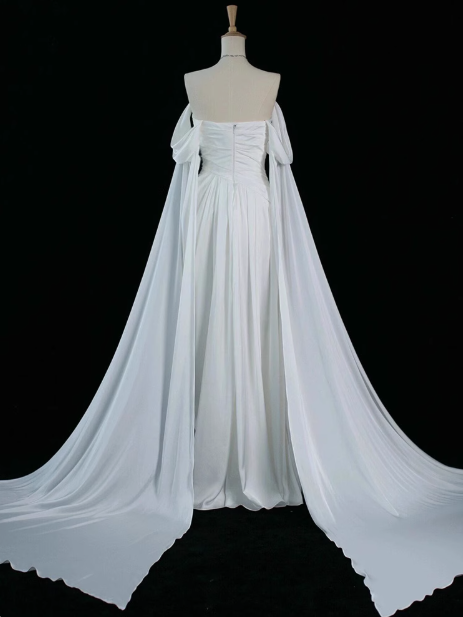 Royal Purple A-Line Off Shoulder Satin Long Prom Dress