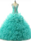 Ruffles Crystal Beads Sequins Spaghetti Sweetheart Quinceanera Dresses