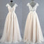 Plus Size Wedding Dresses Lace Appliques Cap Sleeve V Neck Beach Bridal Gown