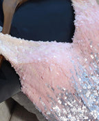 Cute Pink V Neck Tulle Seqsuins Short Prom Dresses, Cocktail Dresses