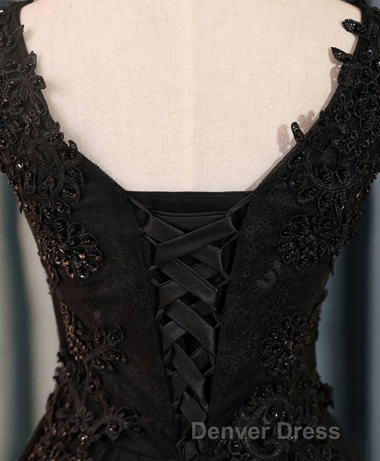 Black V Neck Lace Short Prom Dresses, Homecoming Dresses, Homecoming Dresses