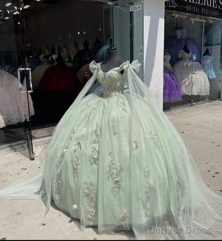 Sage Green Tulle Quinceanera Dress,Pretty Ball Gown Sweet 16 Dresses Secondary image