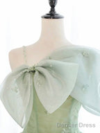 Sage Tulle Long Prom Dress, Sage Tulle Long Prom Homecoming Dresses