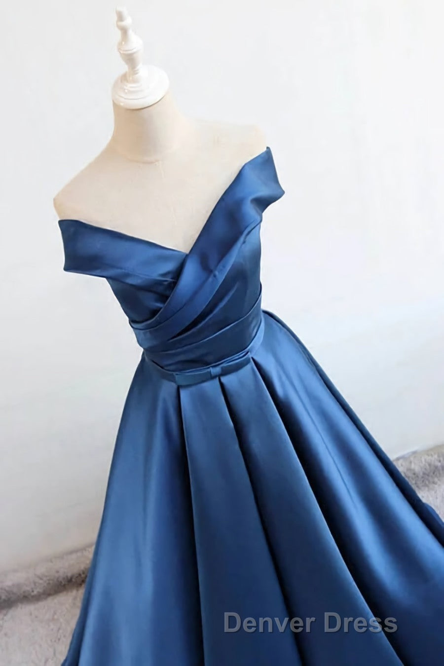 Satin A-line Off-the-Shoulder Evening Dresses,Elegant  Long Prom Dresses,Graduation Dresses Secondary image