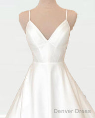 Satin A-Line Wedding Dresses V Neck