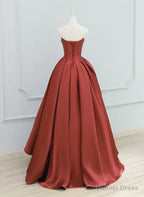 Satin Long Simple Prom Dress Prom Dress, Satin Lace up Prom Dresses