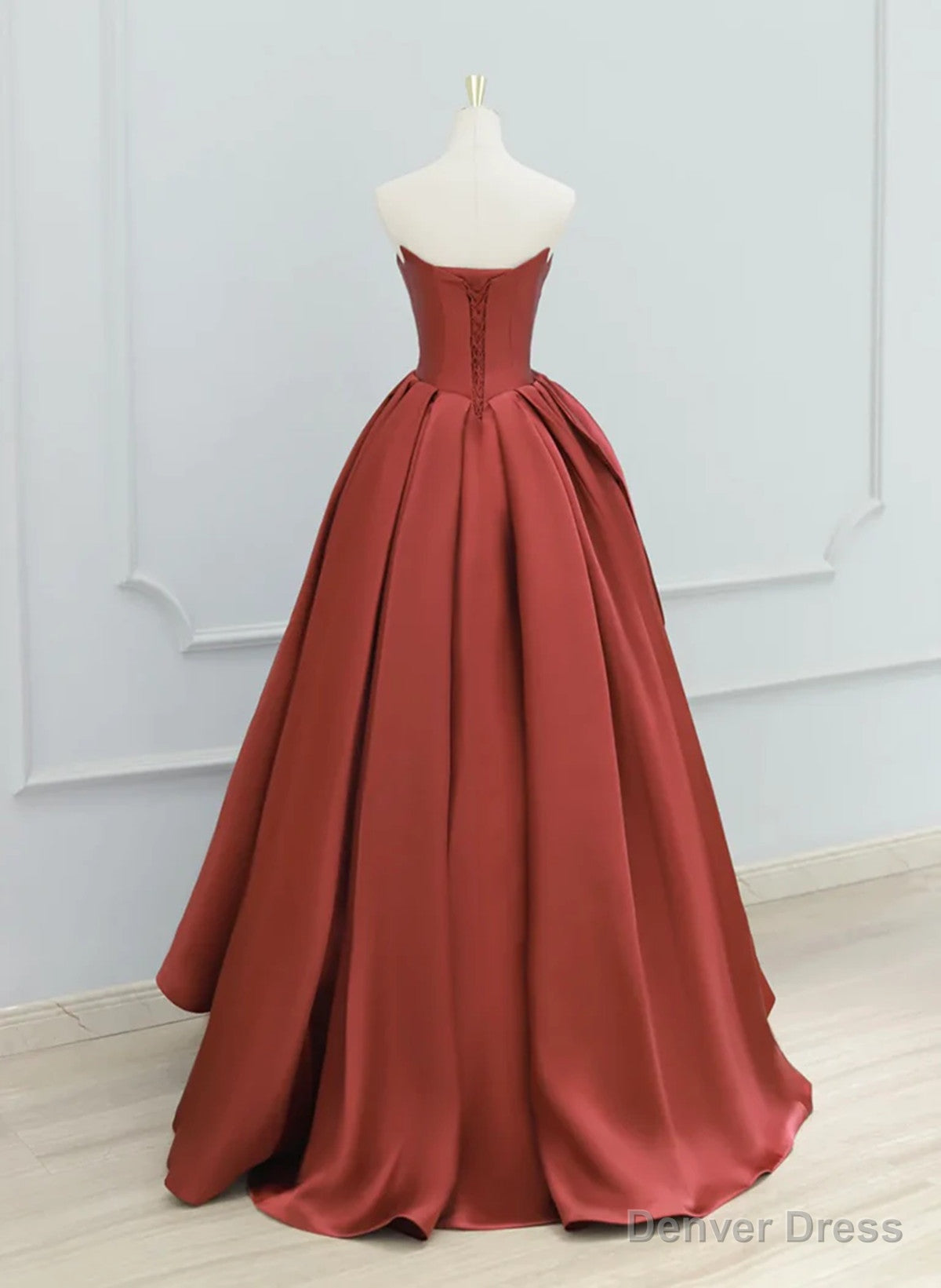 Satin Long Simple Prom Dress Prom Dress, Satin Lace up Prom Dresses