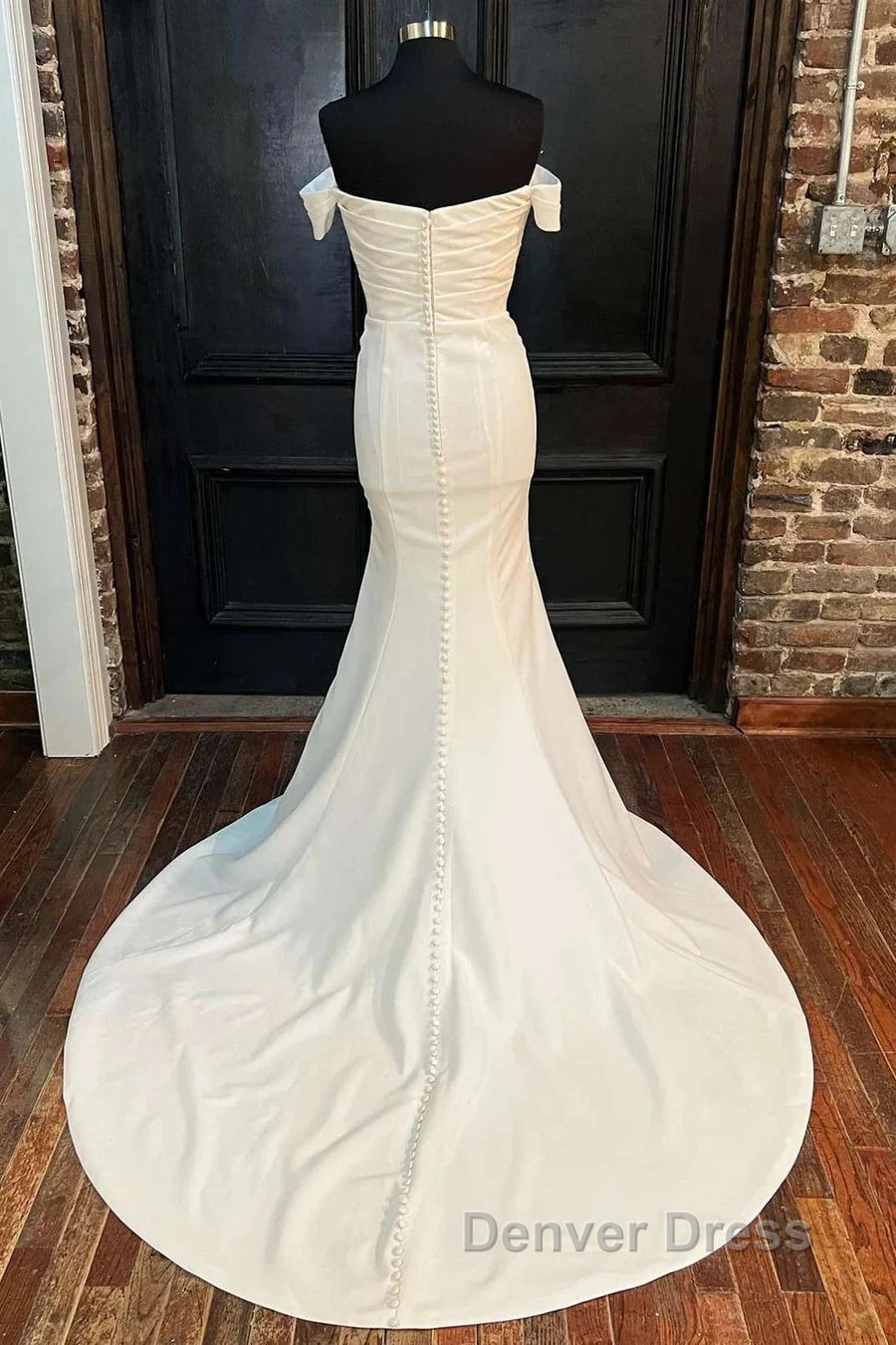 Satin Off-The-Shoulder Mermaid Long Wedding Dresses