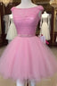 Scoop Neck Dress Short Graduation Gowns Short Homecoming Dresses Lace