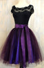Scoop Neck Short Tulle Homecoming Dress Lace Appliques Custom Made Mini Prom Dresses