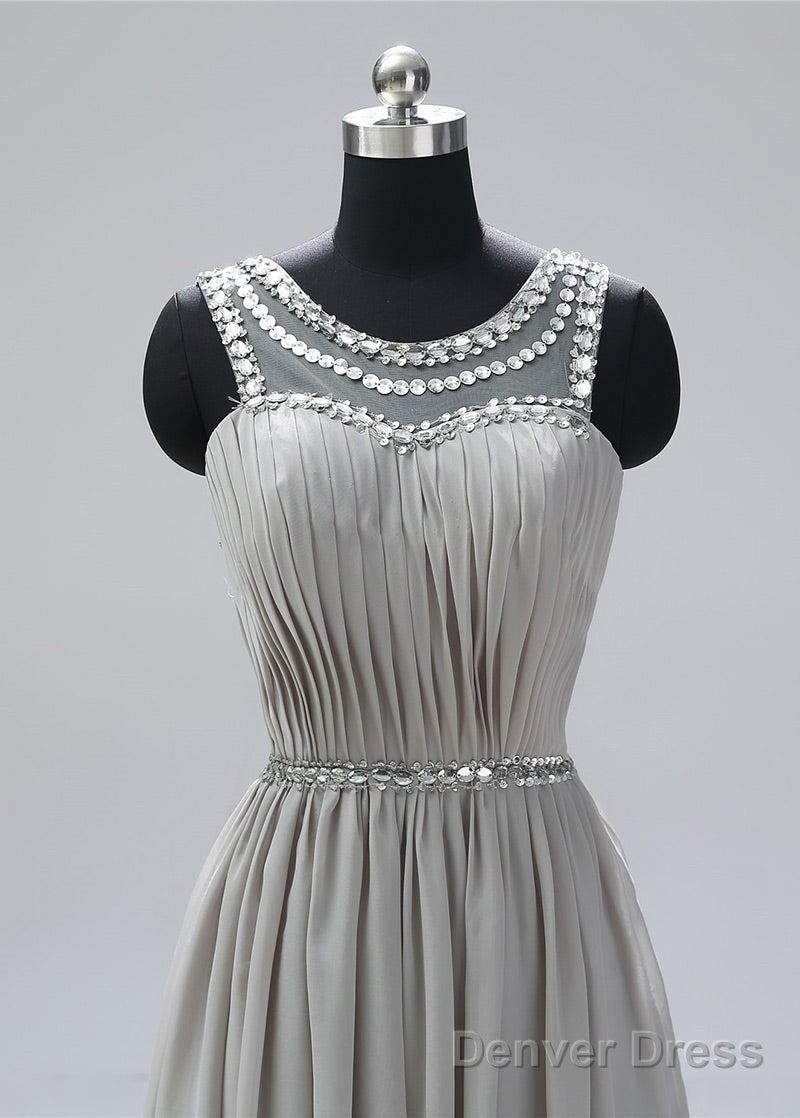 Scoop Neck Sleeveless Beading Prom Dresses