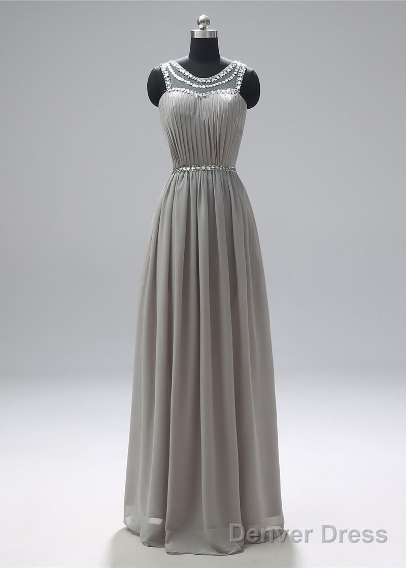 Scoop Neck Sleeveless Beading Prom Dresses Main image