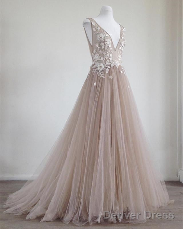 See Through Prom Dresses Tulle Embroidery Evening Gowns Secondary image