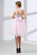 Sequin Lace & Tulle Sweetheart Neckline Short Length A Line Bridesmaid Dresses