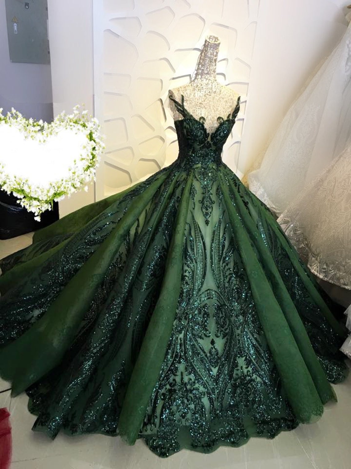 Sequin Sparkly Off The Shoulder Ball Gowns Wedding/Prom Dresses Main image