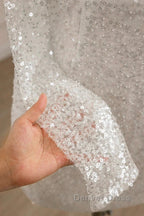 Sequined Backless Wedding Dresses With Long Detachable Sleeves