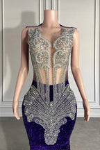 Sequined Sleeveless Mermaid Prom Dress With Beadings