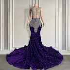 Sequined Sleeveless Mermaid Prom Dress With Beadings