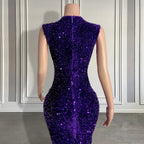 Sequined Sleeveless Mermaid Prom Dress With Beadings