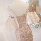 Sequins And Tulle Mermaid Long Party Dresses Prom Dresses, Off Shoulder Formal Dresses