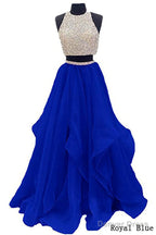 Sequins Beaded Organza Layered Two Piece Ball Gown Prom Dress,Wedding Prom Dresses