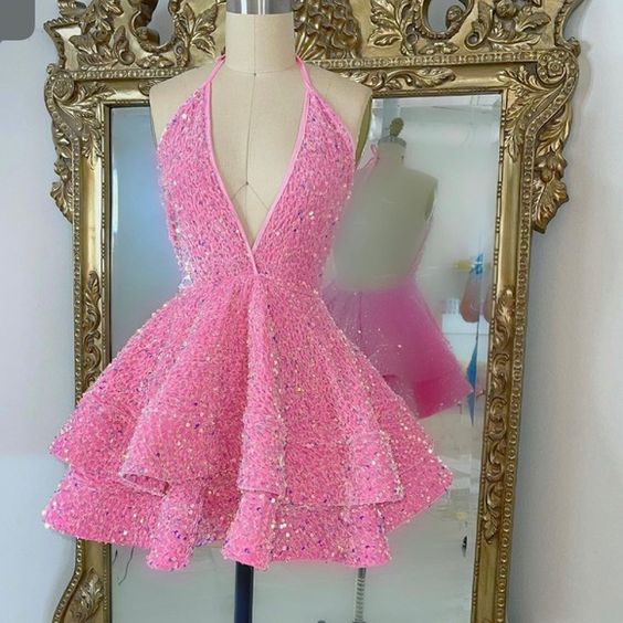 Sexy 17Th Birthday Dress Short Pink Homecoming Dresses Birthday Outfits Main image