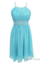 Sexy A Line Halter Knee Length Chiffon Homecoming Dresses With Beading