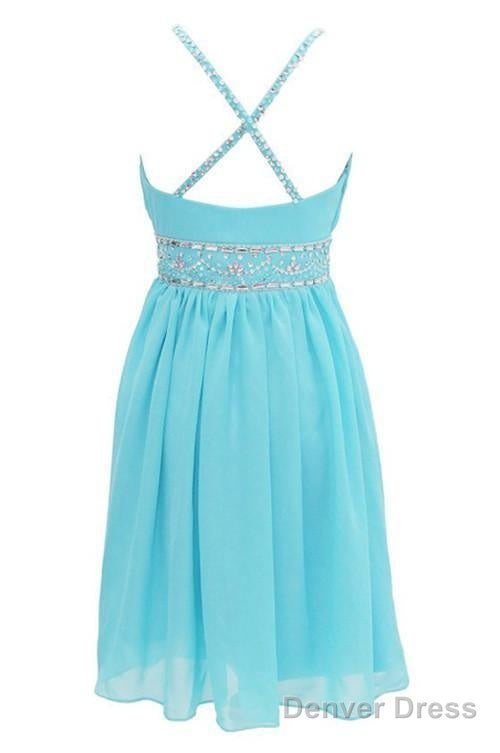 Sexy A Line Halter Knee Length Chiffon Homecoming Dresses With Beading
