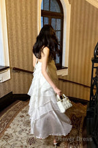 Sexy A Line Halter Neckline Chiffon Ruffles Prom Dress
