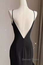 Sexy A Line Long Senior Chiffon Black Prom Dresses Formal Dresses