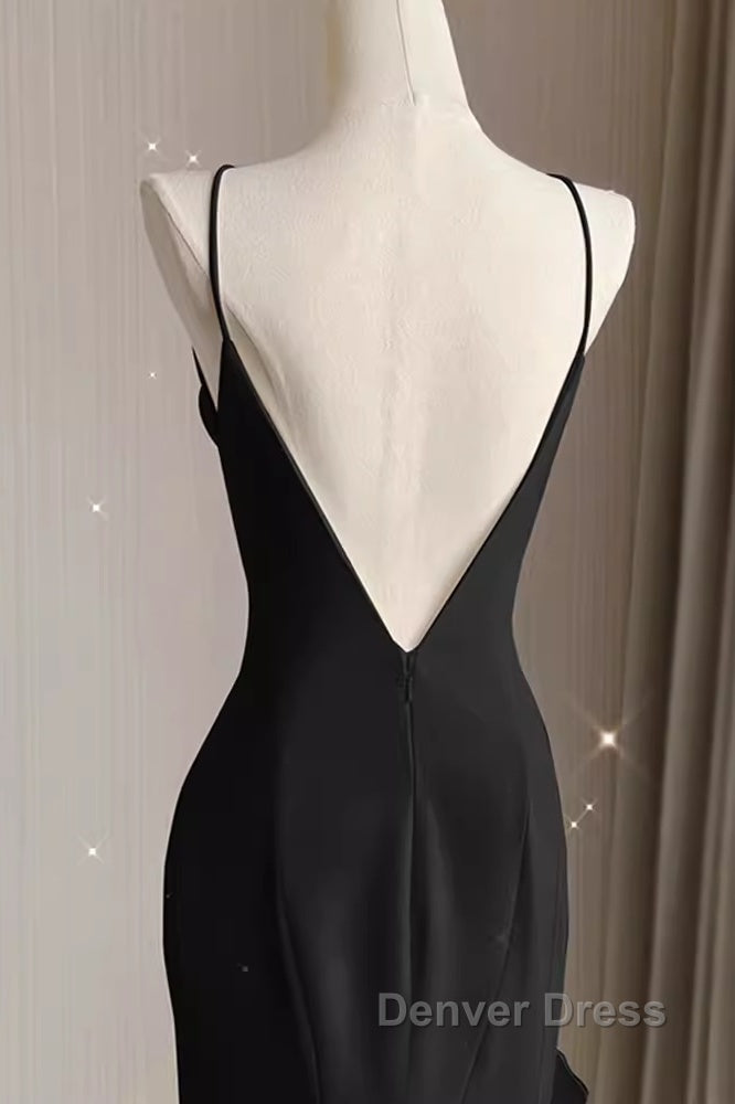 Sexy A Line Long Senior Chiffon Black Prom Dresses Formal Dresses