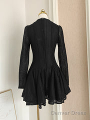 Sexy A Line Scoop Neckline Black Holiday Dress Travel Vacation Dresses Short Birthday Dress