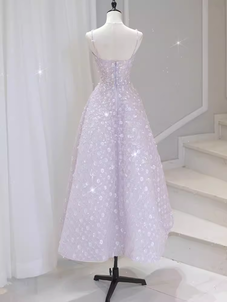 Sexy A Line Sleeveless Pink Floral Long Prom Dresses