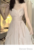Sexy A Line Spaghetti Straps Champagne Prom Dress Night Dresses Birthday Outfits