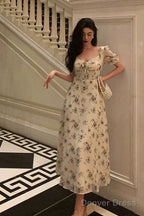 Sexy A Line Straps Floral Chiffon Ruffles Prom Dresses Birthday Outfits Prom Gowns