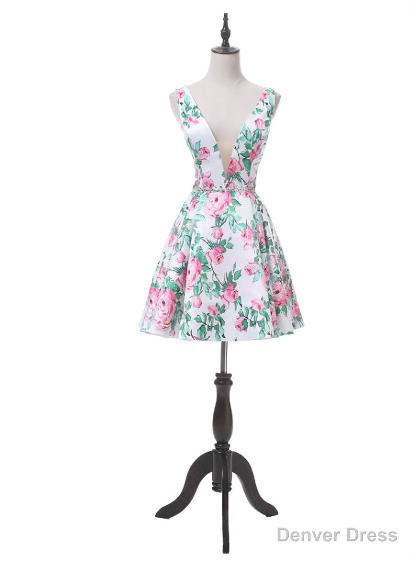 Sexy A Line Zipper Back Short Prom Dresses Short Party Evening Formal Gowns