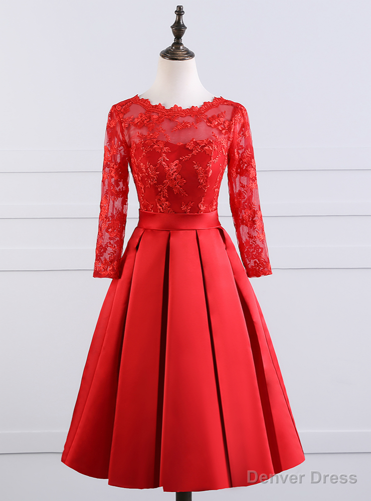 Sexy Backless Red Short Evening Dress New Elegant Boat Neck Main image