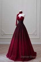 Sexy Ball Gown Strapless Long Burgundy Prom Dresses Evening Dresses
