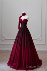 Sexy Ball Gown Strapless Long Burgundy Prom Dress Evening Dresses