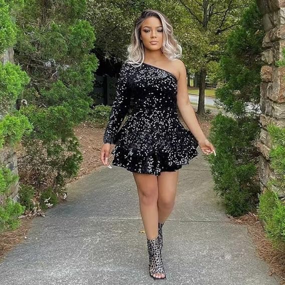 Sexy Birthday Dress Black Sequin Homecoming Dresses Birthday Outfits