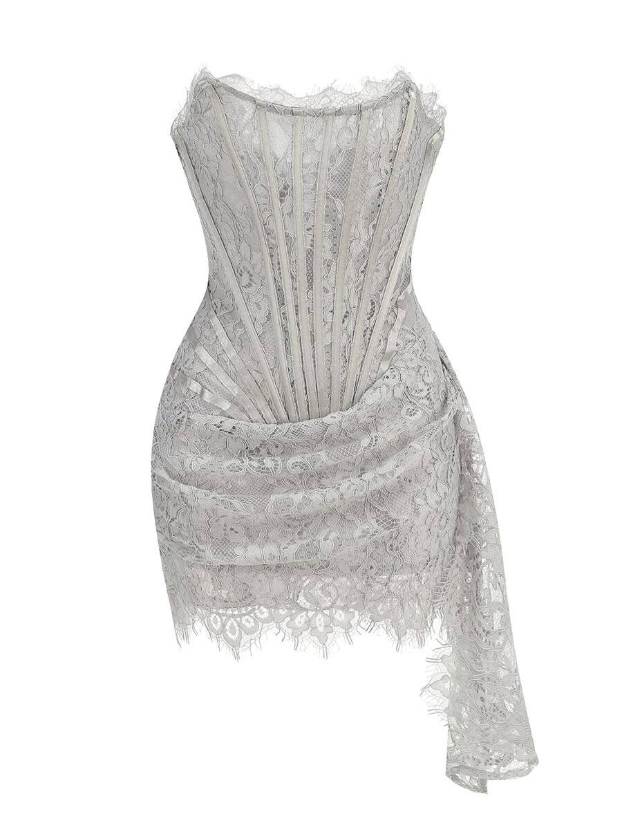Sexy Burgundy Strapless Lace Sheath Short Cocktail Dress Homecoming Dresses