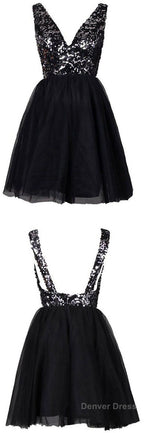 Sexy Clairvoyant Outfit Sparkly Sequined Open Back Deep V-Neck Prom Cocktail Homecoming Dresses