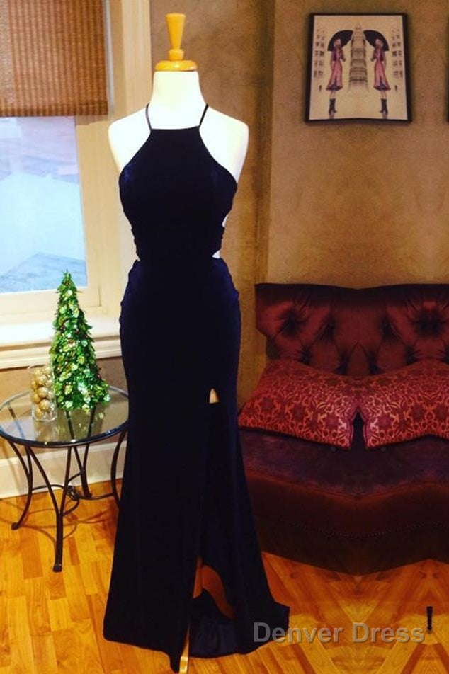 Sexy Cross Back Long Velvet Mermaid Evening Gowns Secondary image