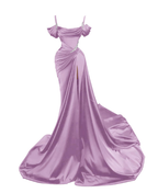 Sexy Dark Green Satin Mermaid Prom Dresses 2026 Spaghetti Straps Pleats Seep Train Prom Occasion Pageant Gown